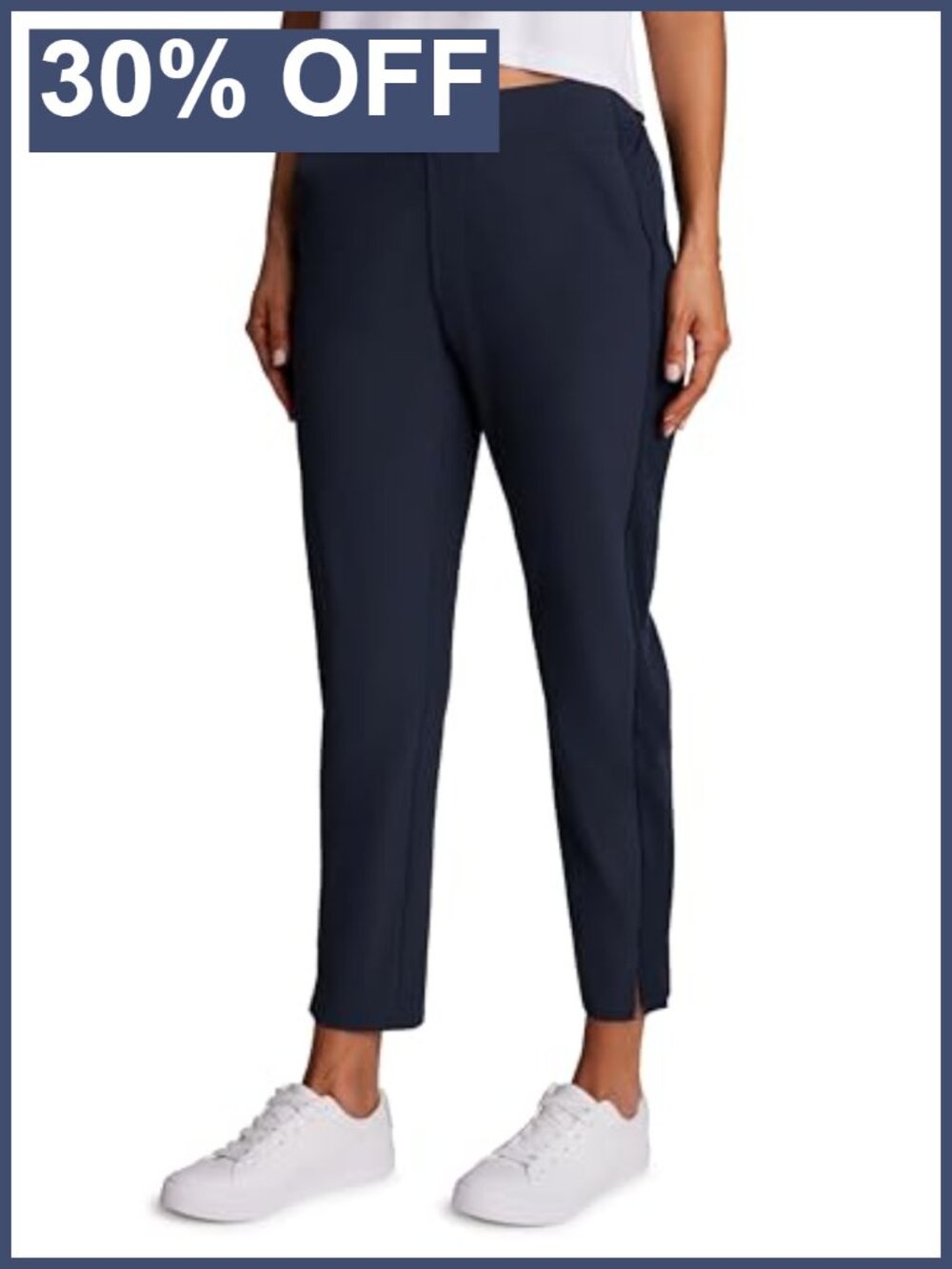 Women's Ankle Pants Lightweight Stretch Woven Flat Front Straight Leg